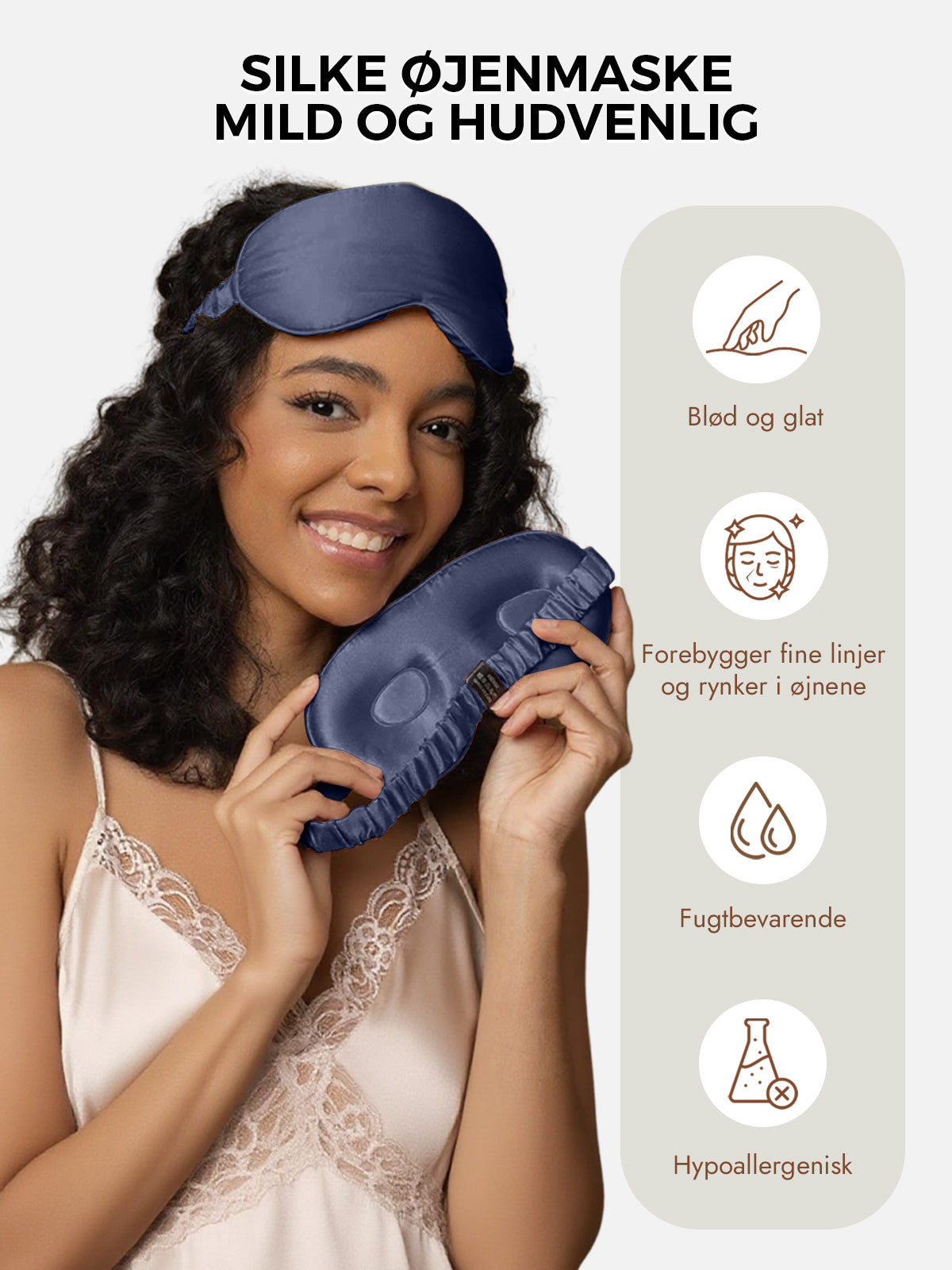 [Mørkeblå] SilkSilky-DK Silke Eye Mask 003