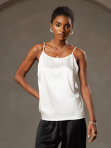 [Hvid] SilkSilky-DK Spaghetti Strap Camisole Top 003