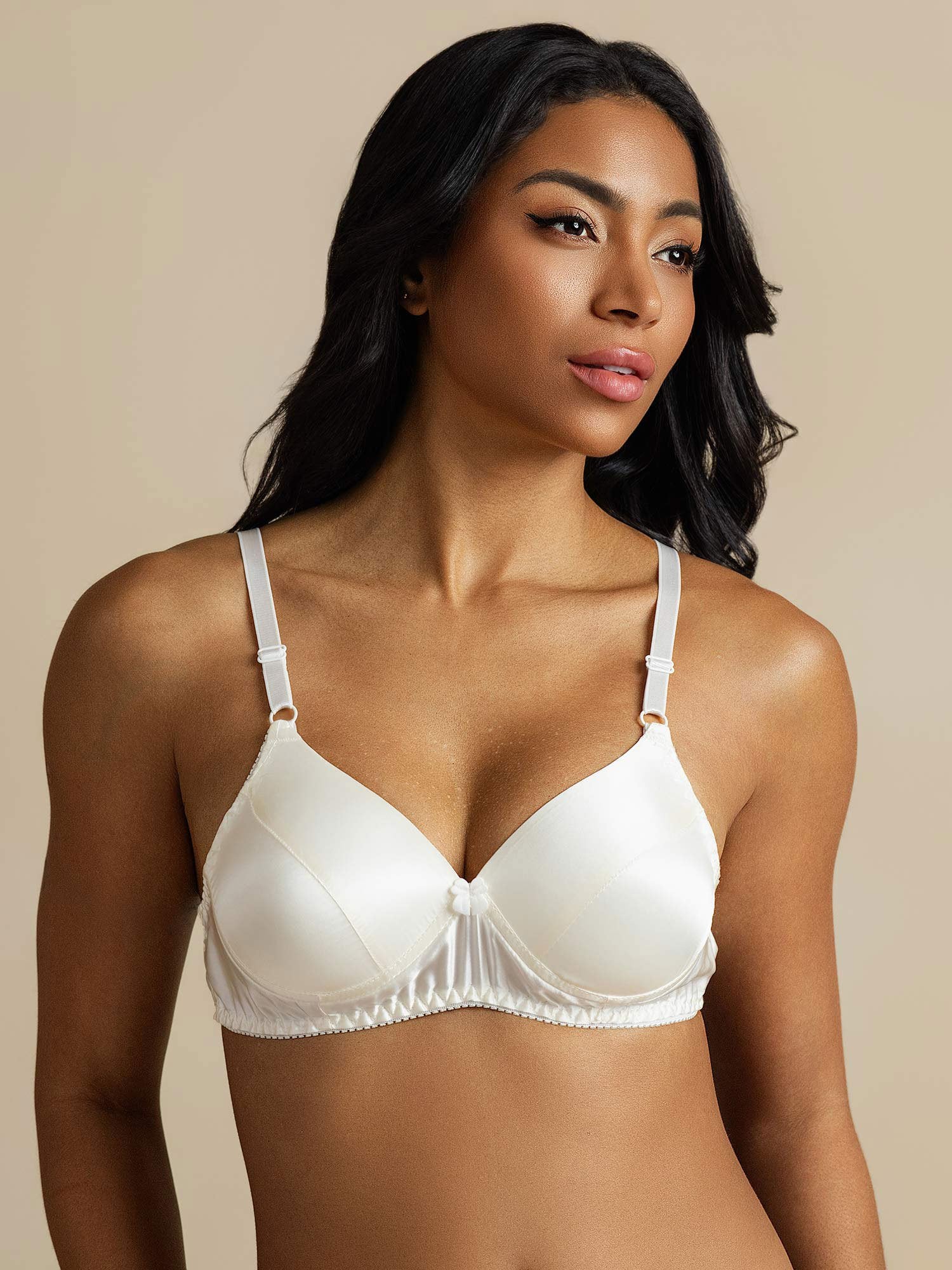 [Hvid] SilkSilky-DK Silke Bra 007,