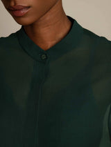[Mørkegrøn] SilkSilky-DK Silke Womens Shirt 004