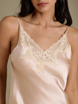 [Lys Pink] SilkSilky-DK Sleeveless V Neck Natkjole 004
