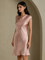 [Toscana] SilkSilky-DK Cap Sleeve V Neck Natkjole 006
