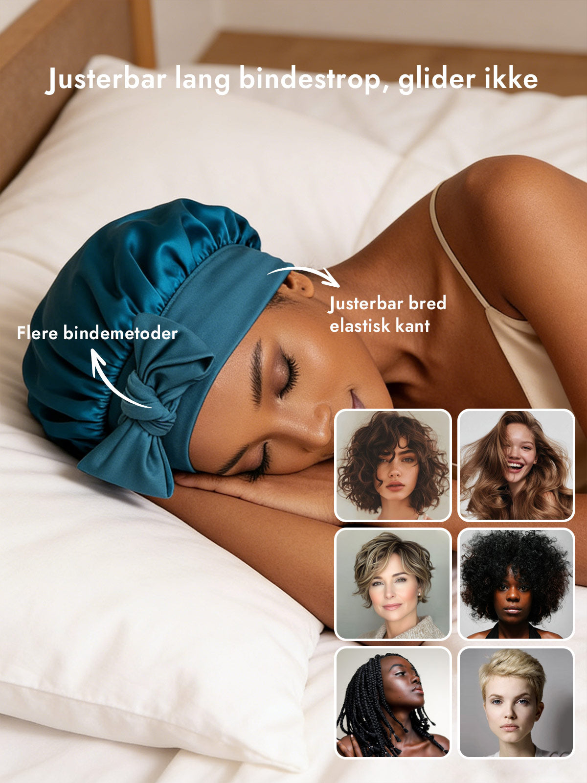 [Blågrøn] SilkSilky-DK Silke Sleep Cap 004