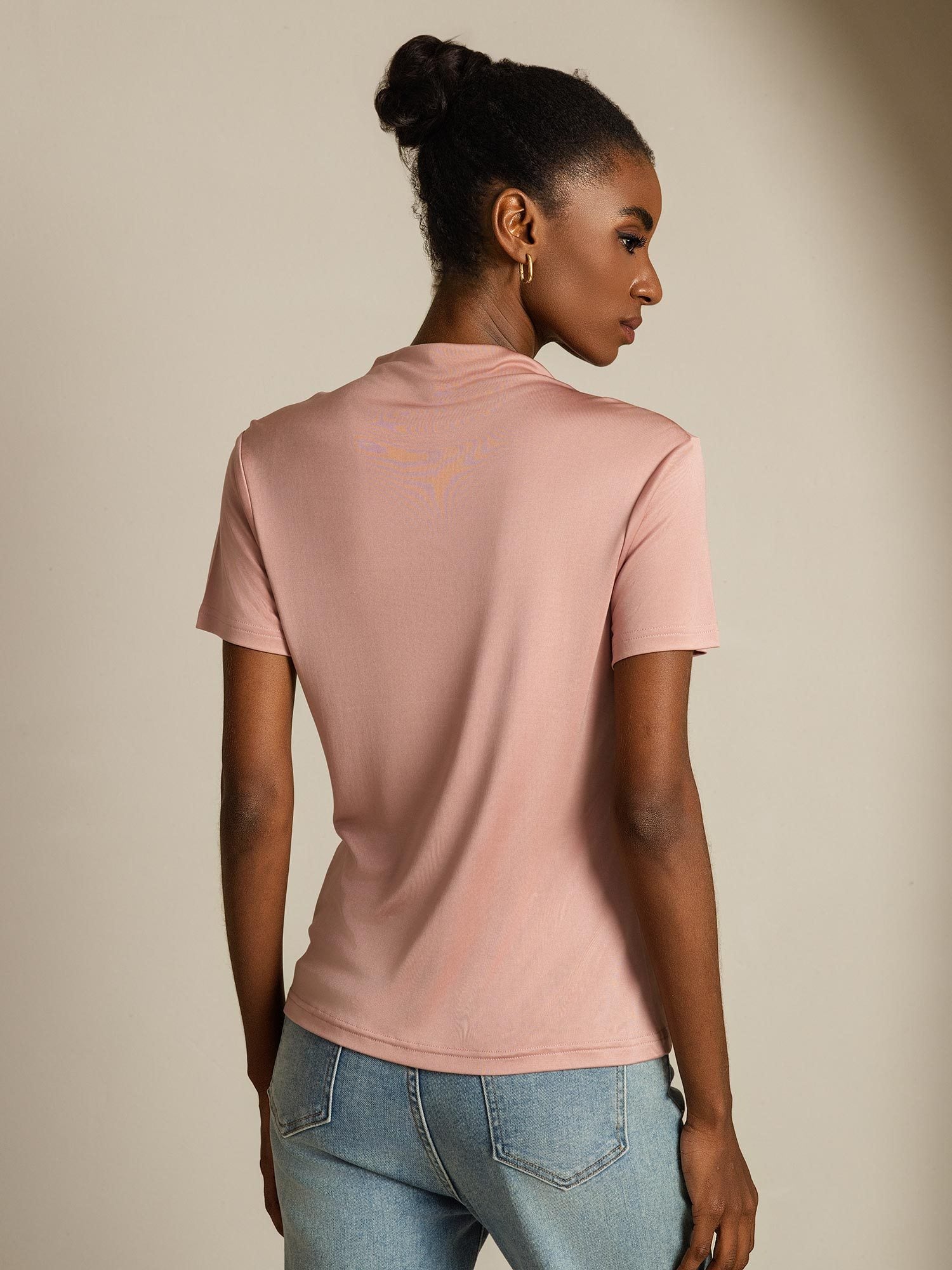 [Lyserød] SilkSilky-DK Silke Womens T-Shirt 002
