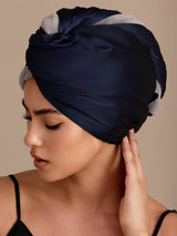 [Mørkeblå] SilkSilky-DK Hårturban 001