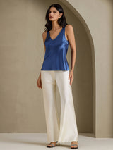 [Ægte Petrol] SilkSilky-DK Sleeveless V Neck Camisole Top 007
