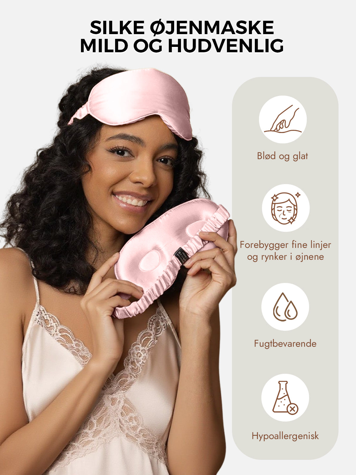 [Lyserød] SilkSilky-DK Silke Eye Mask 003