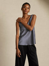 [Mørkegrå] SilkSilky-DK Sleeveless V Neck Camisole Top 006