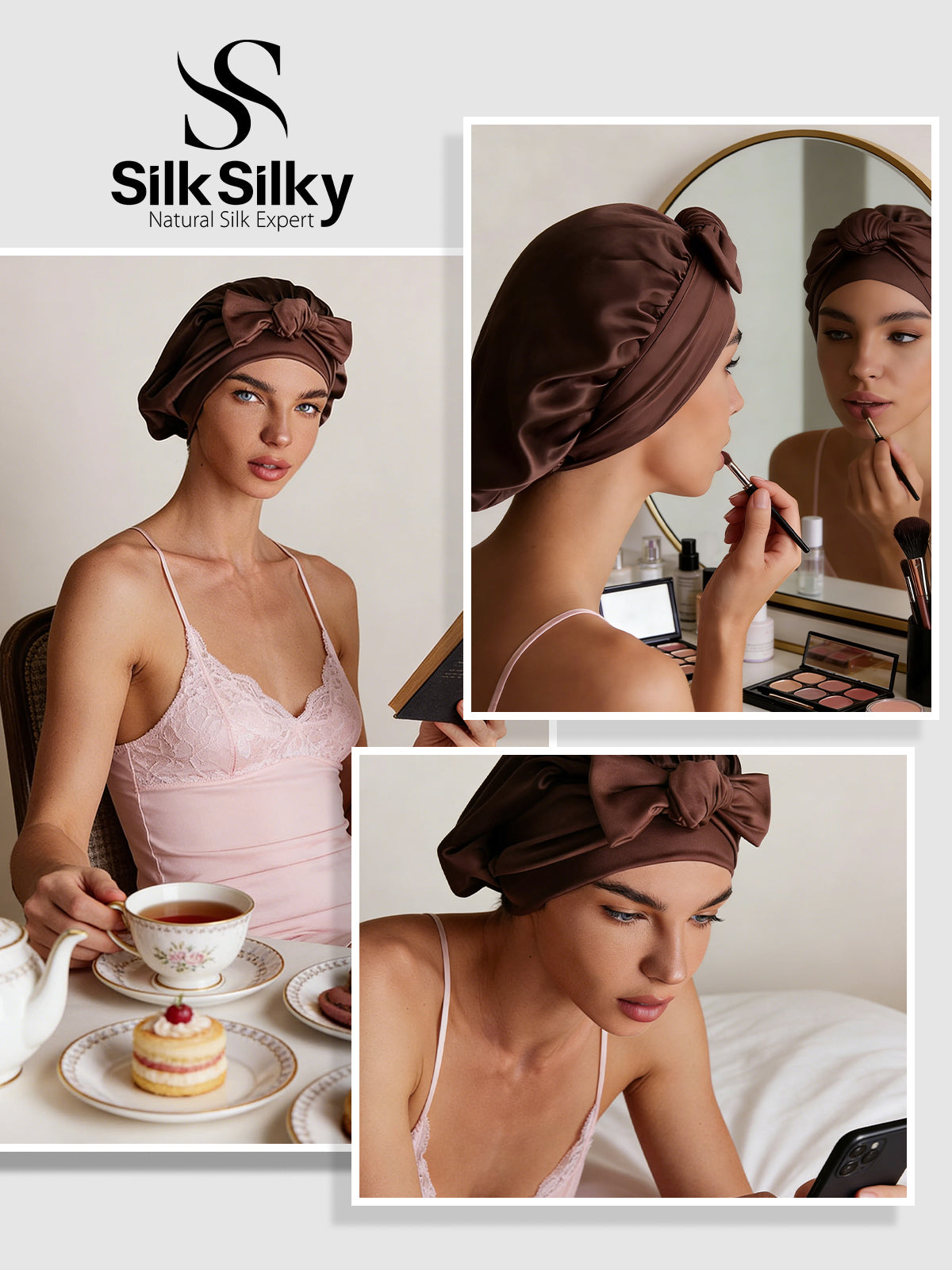 [Kaffe] SilkSilky-DK Silke Sleep Cap 005