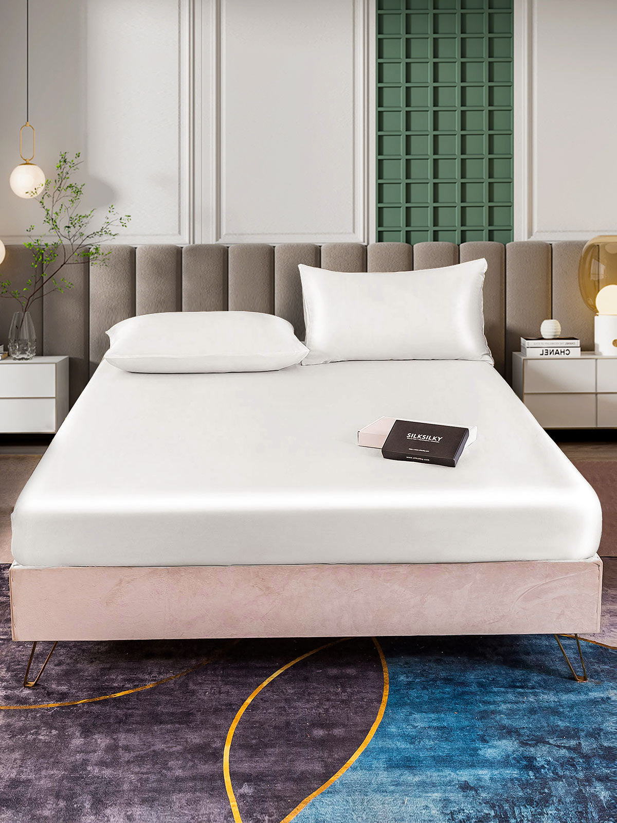 [Hvid] SilkSilky-DK 25Momme Bedding Set 002
