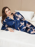 SilkSilky-DK 19Momme Revers Dame Pyjamas Mørkeblå 003