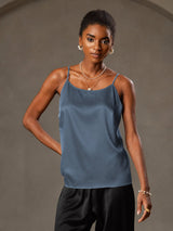 [Ægte Petrol] SilkSilky-DK Spaghetti Strap Camisole Top 001