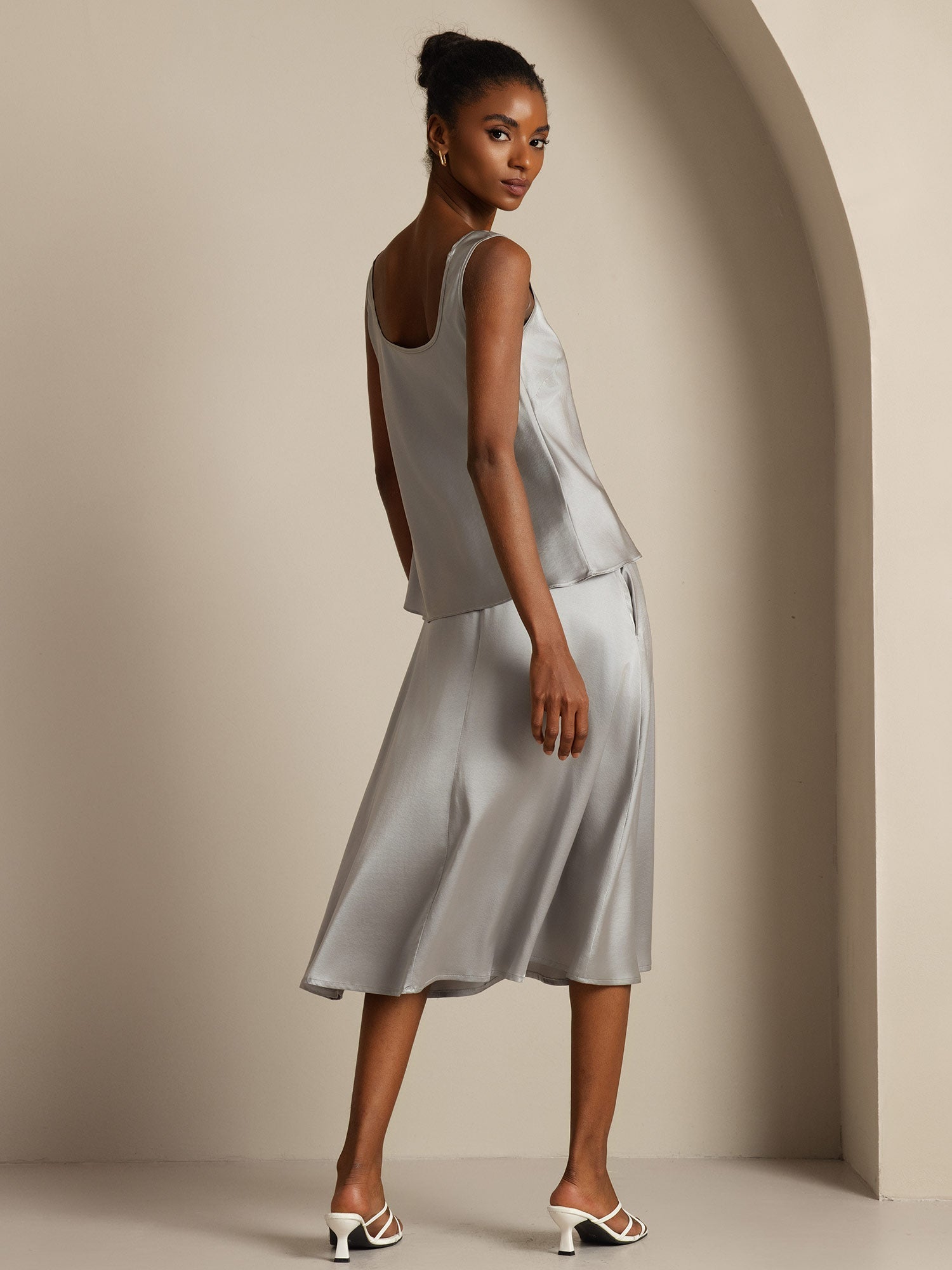 [Griffin Grå] SilkSilky-DK 19Momme Silke Camisoles 002,