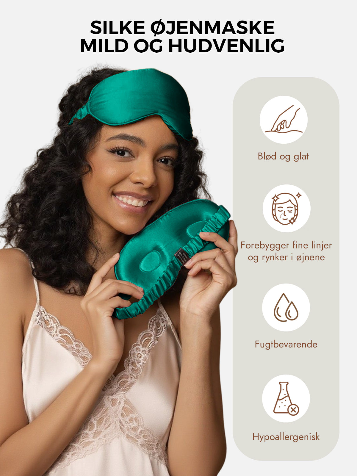 [Mørkegrøn] SilkSilky-DK Silke Eye Mask 003