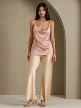 [Toscana] SilkSilky-DK Spaghetti Strap Cowl Neck Camisole Top 005