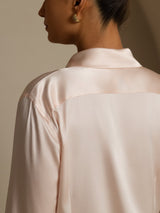 [Lys Pink] SilkSilky-DK Long Sleeve Lapel Collar Dameskjorte 003