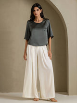 [Mørkegrå] SilkSilky-DK Half Sleeve T-shirt til kvinder 006