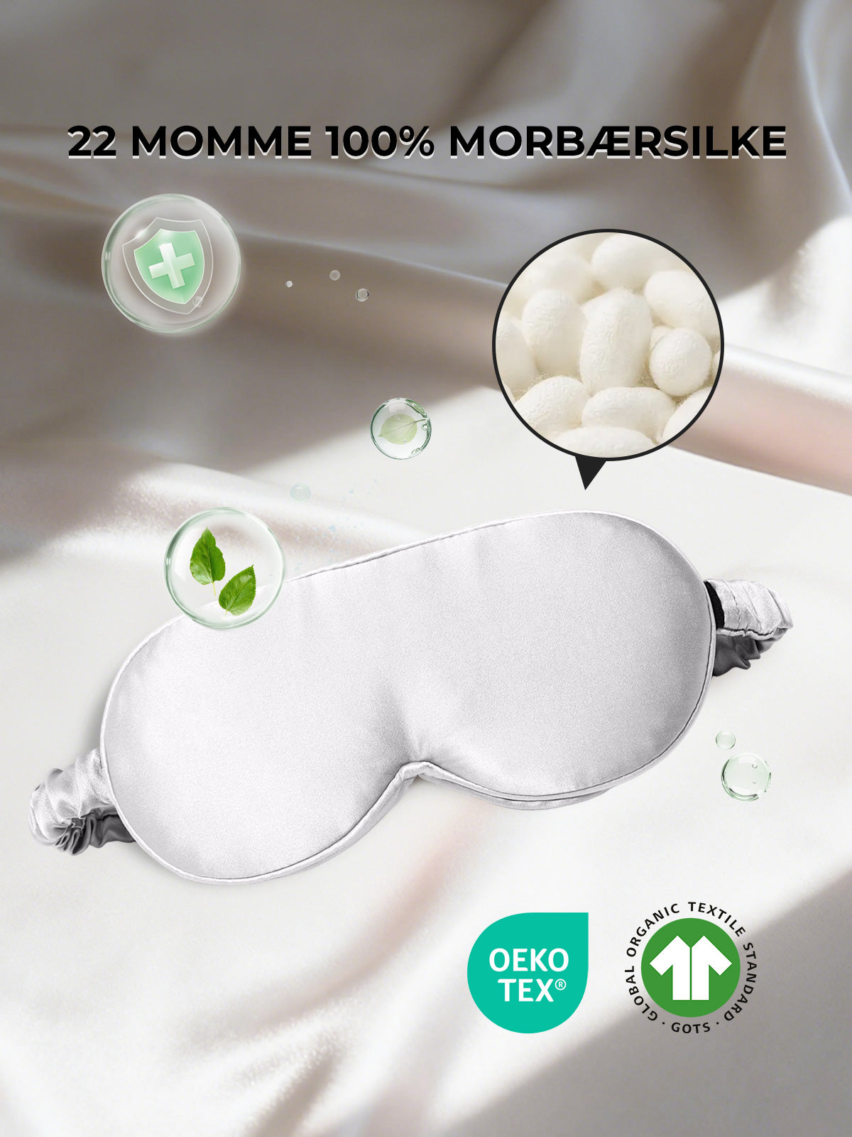 [Lysegrå] SilkSilky-DK Silke Eye Mask 002