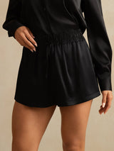 [Sort] SilkSilky-DK 19Momme Shorts til Kvinder 004
