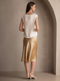 SilkSilky-DK 19Momme Skirt Champagne 004