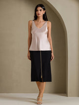 [Skyggegrå] SilkSilky-DK Sleeveless V Neck Camisole Top 006