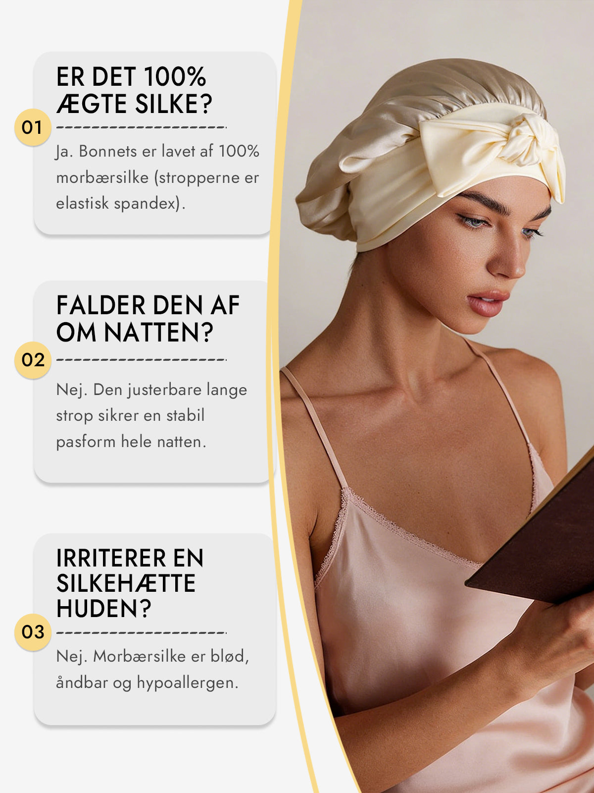 [Beige] SilkSilky-DK Silke Sleep Cap 006