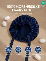 [Mørkeblå] SilkSilky-DK Sovehætte 002