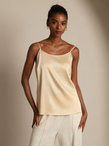 [Champagne] SilkSilky-DK Spaghetti Strap Camisole Top 001