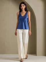 [Ægte Petrol] SilkSilky-DK Sleeveless V Neck Camisole Top 006