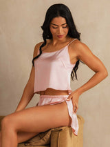 [Lyserød] SilkSilky-DK Spaghetti Strap Camisole Sæt 003