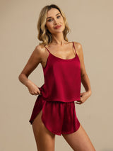 [Vin] SilkSilky-DK Spaghetti Strap Camisole Sæt 004