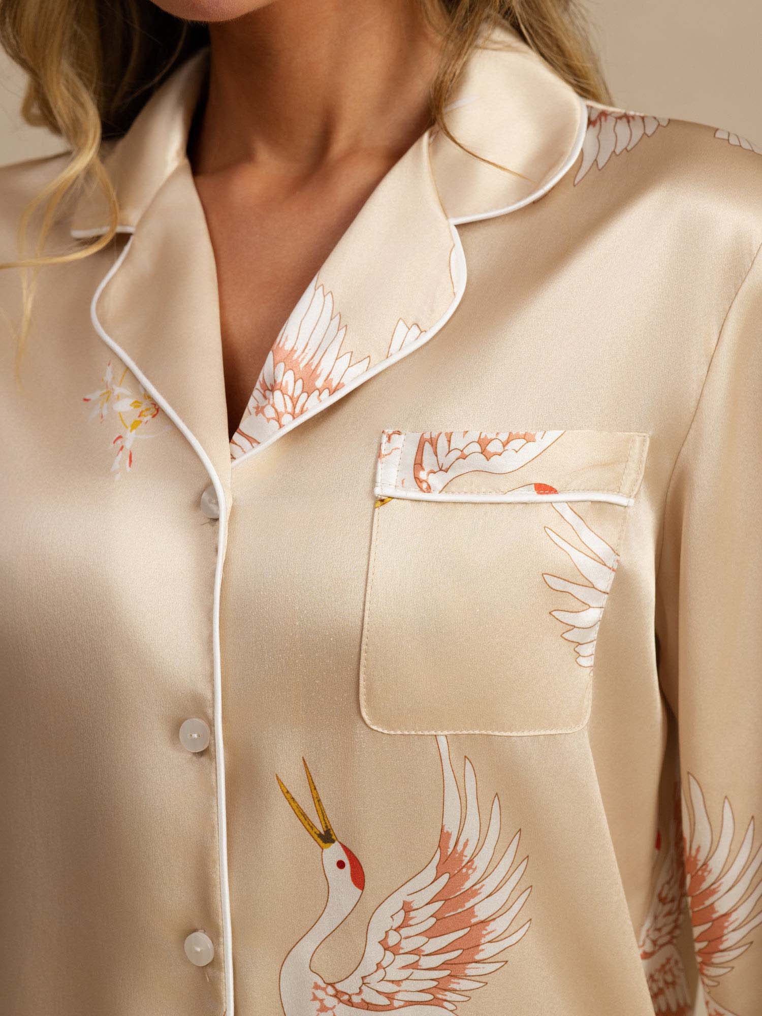 [Champagne] SilkSilky-DK 19Momme Dame Pyjamas 004