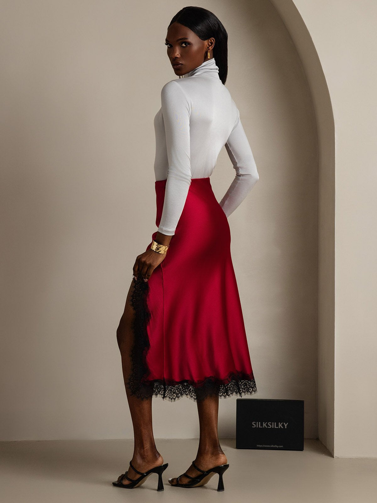 [Lysegrå] SilkSilky-DK Langærmet Rullekrave T-shirt til kvinder 002