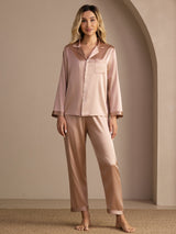 [Toscana] SilkSilky-DK Long Sleeve Lapel Collar Dame Pyjamas 001