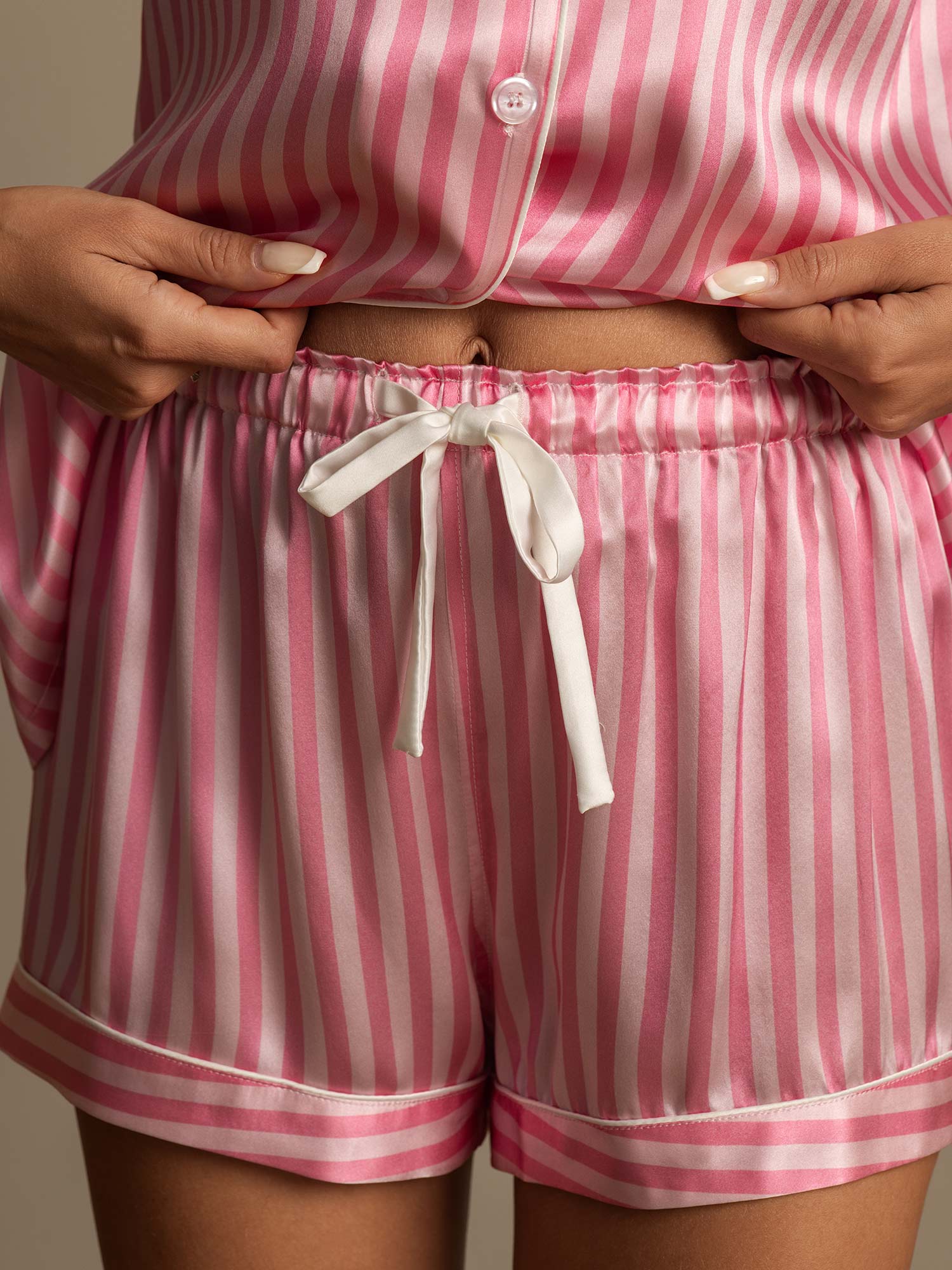 [Lyserød] SilkSilky-DK Womens Pajamas 005,