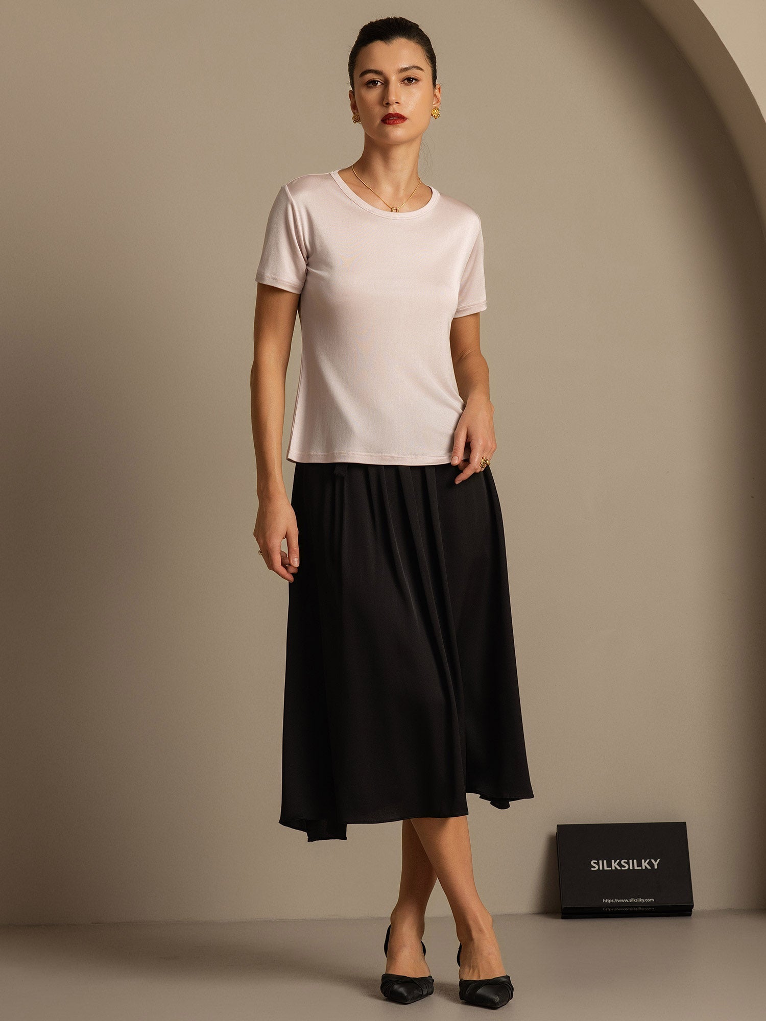 [Lys Pink] SilkSilky-DK Womens T-Shirt 003,