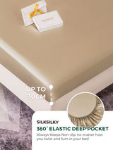 [Beige] SilkSilky-DK 19Momme Sengesæt 004