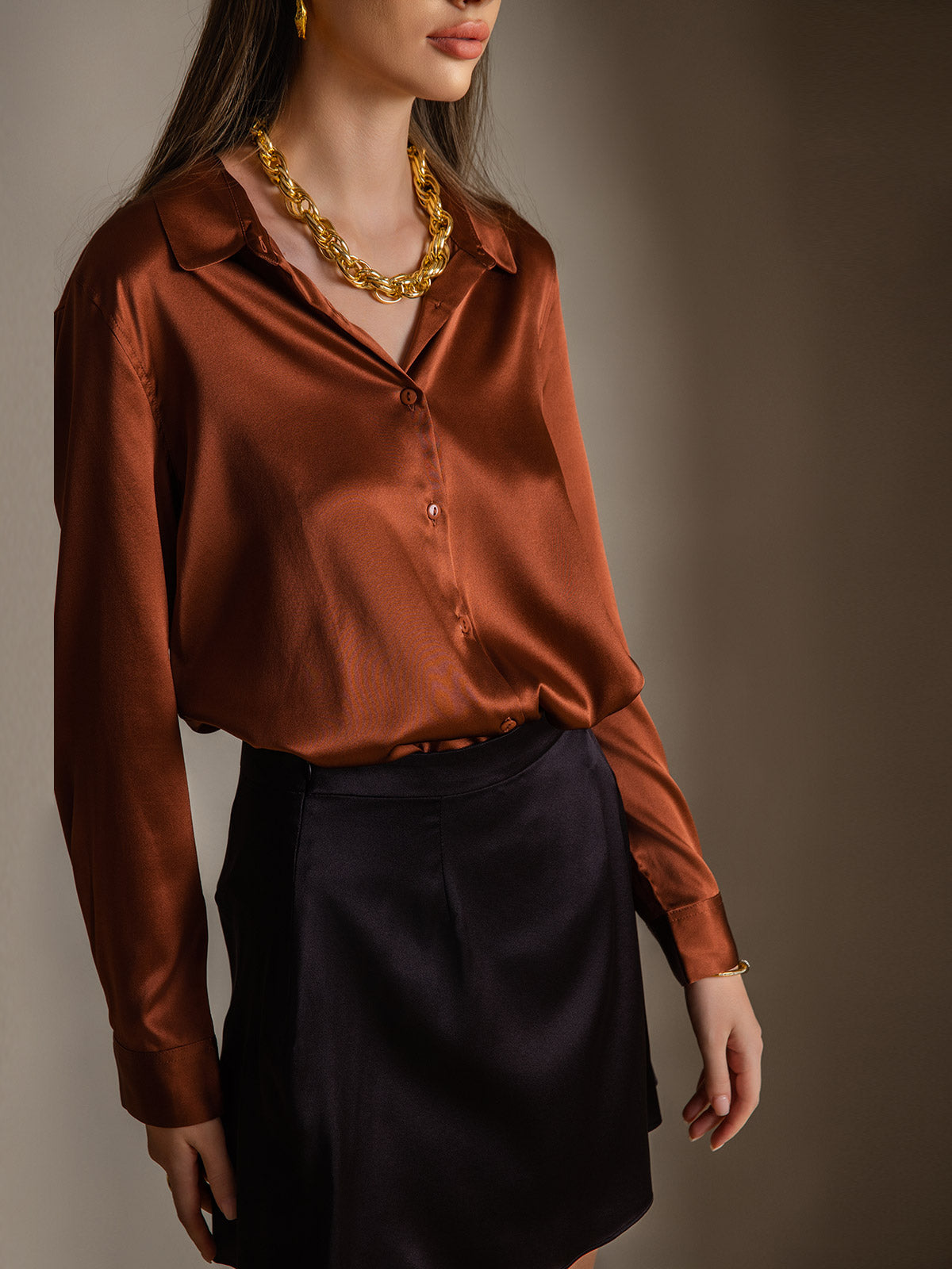 [Kaffe] SilkSilky-DK Silke Long Sleeve Collar Dameskjorte 001