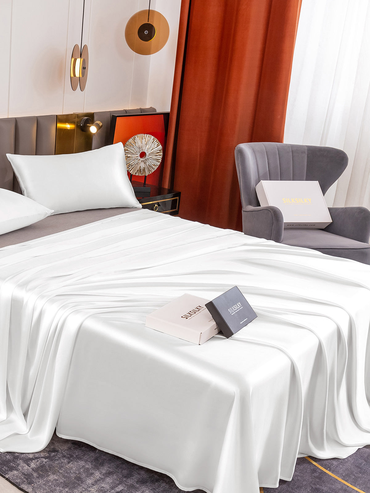 [Hvid] SilkSilky-DK 19Momme Bedding Set 004