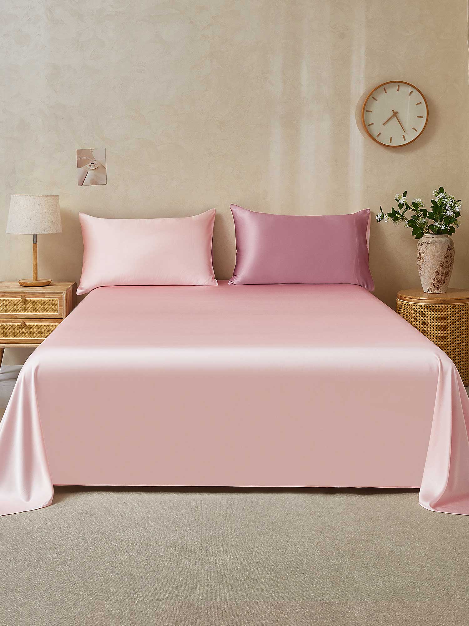 [BlegMauve+LysPink] SilkSilky-DK 22Momme Bedding Set 001,