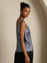 [Mørkegrå] SilkSilky-DK Sleeveless V Neck Camisole Top 005