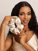 [Beige] SilkSilky-DK Scrunchie 002