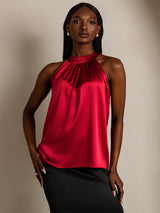 [Vin] SilkSilky-DK Sleeveless Halter T-shirt til kvinder 004