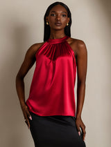 [Vin] SilkSilky-DK Sleeveless Halter T-shirt til kvinder 001