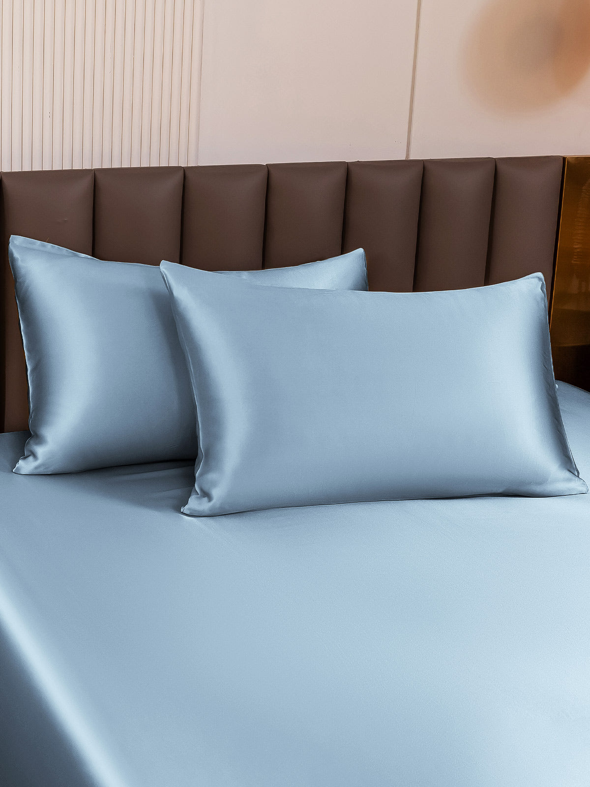 [Lyseblå] SilkSilky-DK 19Momme Pillowcase 001