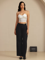 [Hvid] SilkSilky-DK Spaghetti Strap V Neck Camisole Top 008