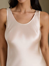 [Beige] SilkSilky-DK Sleeveless Kjole 004