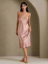 [Toscana] SilkSilky-DK Sleeveless V Neck Kjole 001