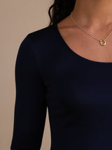[Mørkeblå] SilkSilky-DK Half Sleeve T-shirt til kvinder 004