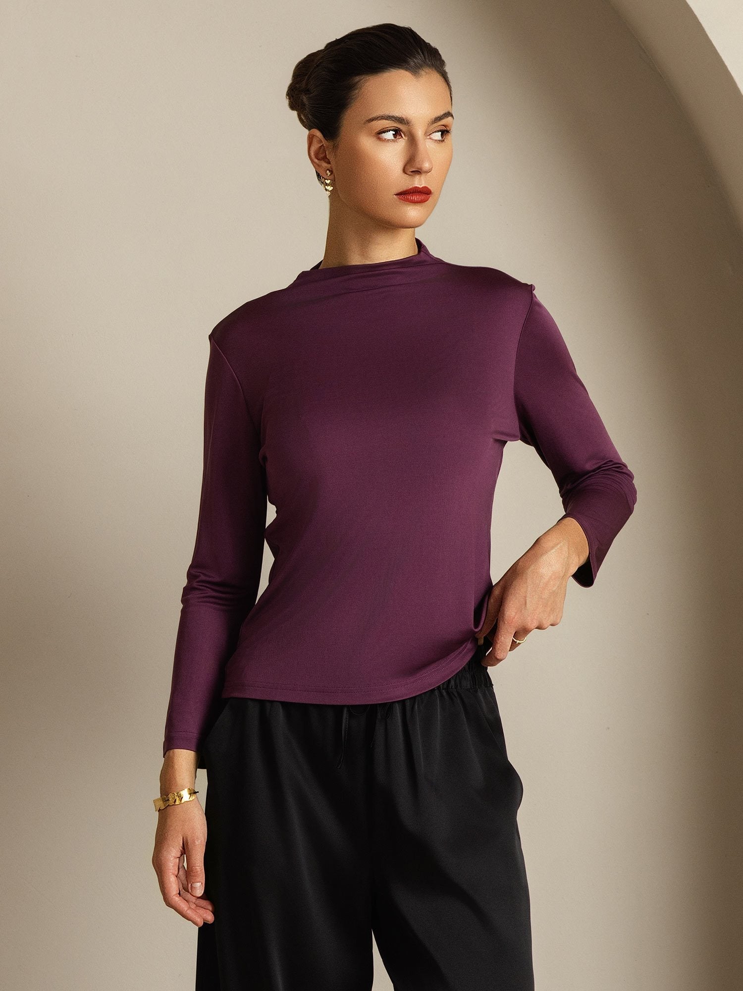 [Lilla] SilkSilky-DK Silke Womens T-Shirt 009
